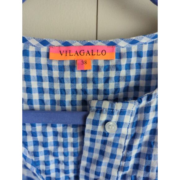 Amber White Blue Check Dress size 38 or US Small - Picture 4 of 5